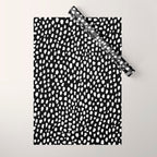 Handmade polka dot brush strokes (black and white reverse dalmatian) Wrapping Paper Gallery Image 1