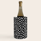 Handmade polka dot brush strokes (black and white reverse dalmatian) Wine Chiller Gallery Image 2