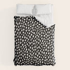 Handmade polka dot brush strokes (black and white reverse dalmatian) Duvet Cover Gallery Image 6