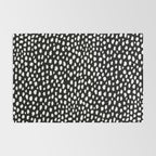 Handmade polka dot brush strokes (black and white reverse dalmatian) Rug Gallery Image 2