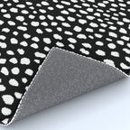 Handmade polka dot brush strokes (black and white reverse dalmatian) Rug Gallery Image 4