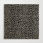 Handmade polka dot brush strokes (black and white reverse dalmatian) Wood Wall Art Gallery Image 1