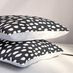 Handmade polka dot brush strokes (black and white reverse dalmatian) Pillow Sham Gallery Image 3