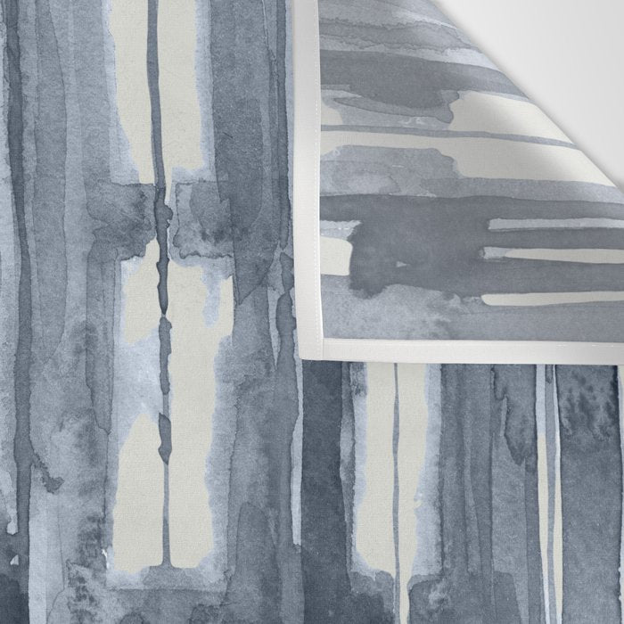 Simply Shibori Lines in Indigo Blue on Lunar Gray Wall Tapestry Gallery Image 3