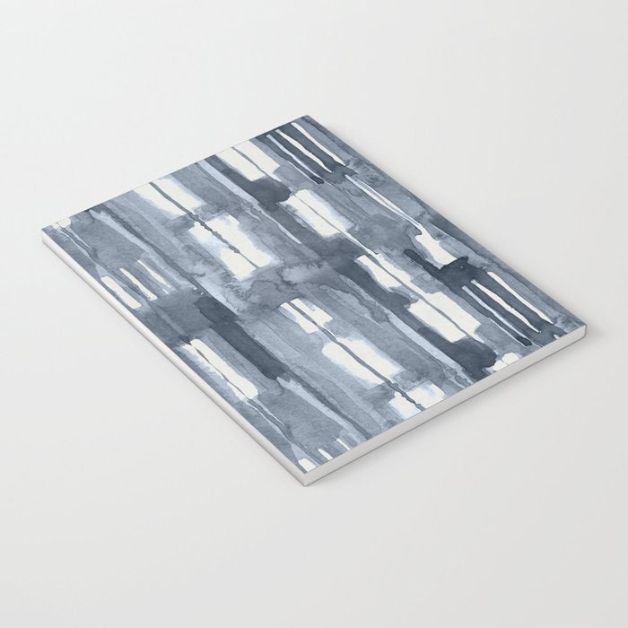 Simply Shibori Lines in Indigo Blue on Lunar Gray Notebook Gallery Image 3