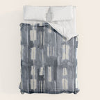 Simply Shibori Lines in Indigo Blue on Lunar Gray Comforter Gallery Image 6