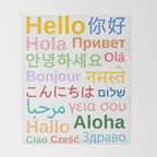 Hello In Different Languages Throw Blanket Gallery Image 2