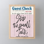 Skip the small talk - pink Mini Art Print Gallery Image 1
