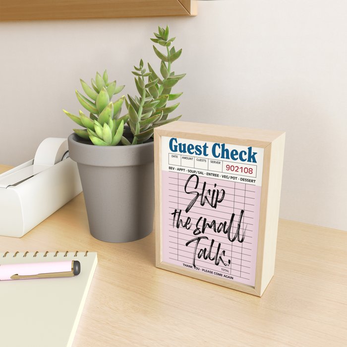 Skip the small talk - pink Mini Art Print Gallery Image 2