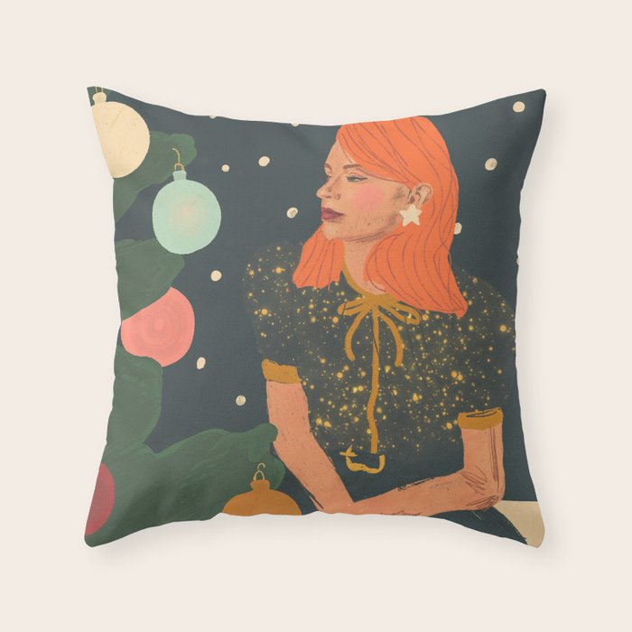 Christmas beauty Throw Pillow Gallery Image 1