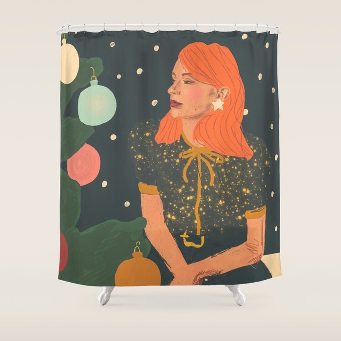 Christmas beauty Shower Curtain Gallery Image 1