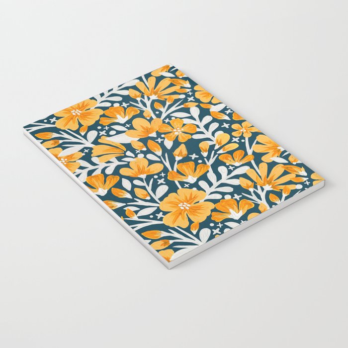 Blossom Pattern â Ochre & Teal Notebook Gallery Image 3