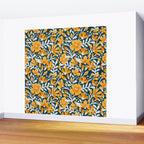 Blossom Pattern â Ochre & Teal Wall Mural Gallery Image 2