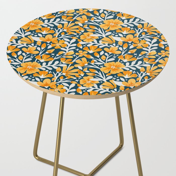 Blossom Pattern â Ochre & Teal Side Table Gallery Image 2