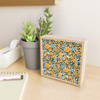 Blossom Pattern â Ochre & Teal Mini Art Print Gallery Image 2