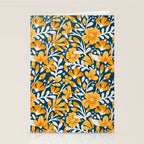 Blossom Pattern â Ochre & Teal Stationery Card Gallery Image 2