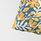 Blossom Pattern â Ochre & Teal Pillow Sham Gallery Image 4