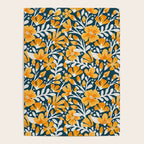 Blossom Pattern â Ochre & Teal Poster Gallery Image 4