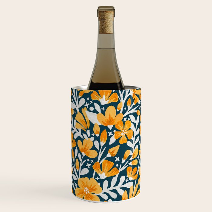 Blossom Pattern â Ochre & Teal Wine Chiller Gallery Image 2