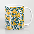 Blossom Pattern â Ochre & Teal Coffee Mug Gallery Image 1