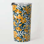 Blossom Pattern â Ochre & Teal Travel Mug Gallery Image 3