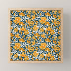 Blossom Pattern â Ochre & Teal Mini Art Print Gallery Image 1