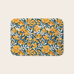 Blossom Pattern â Ochre & Teal Bath Mat Gallery Image 1