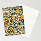 Blossom Pattern â Ochre & Teal Stationery Card Gallery Image 2