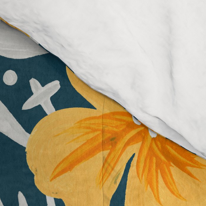 Blossom Pattern â Ochre & Teal Comforter Gallery Image 4