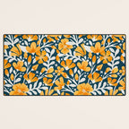 Blossom Pattern â Ochre & Teal Desk Mat Gallery Image 3
