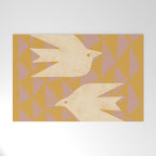 Doves In Flight (Yellow) Welcome Mat Gallery Image 1