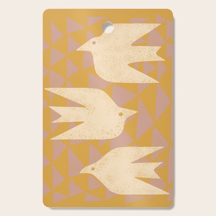 Doves In Flight (Yellow) Cutting Board Gallery Image 1