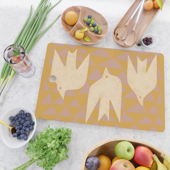 Doves In Flight (Yellow) Cutting Board Gallery Image 2