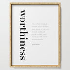 Worthiness quote by Brene Brown Serving Tray Gallery Image 1