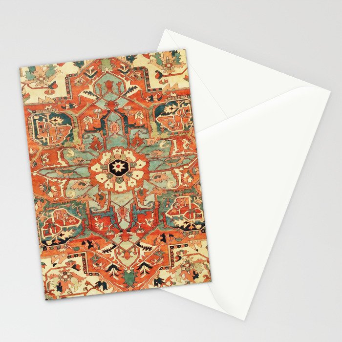 Heriz Vintage Persian Tribal Rug Print Stationery Card Gallery Image 2