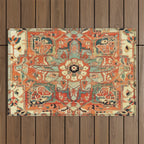 Heriz Vintage Persian Tribal Rug Print Outdoor Rug Gallery Image 1