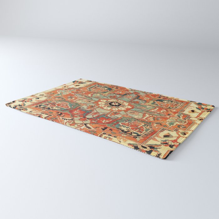 Heriz Vintage Persian Tribal Rug Print Rug Gallery Image 3
