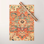 Heriz Vintage Persian Tribal Rug Print Wrapping Paper Gallery Image 1
