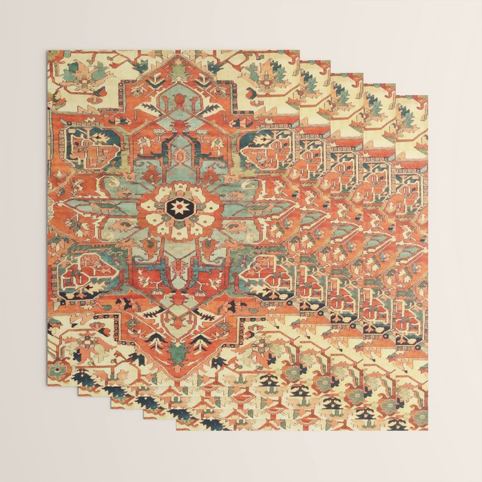 Heriz Vintage Persian Tribal Rug Print Wrapping Paper Gallery Image 3