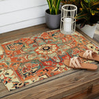 Heriz Vintage Persian Tribal Rug Print Outdoor Rug Gallery Image 2