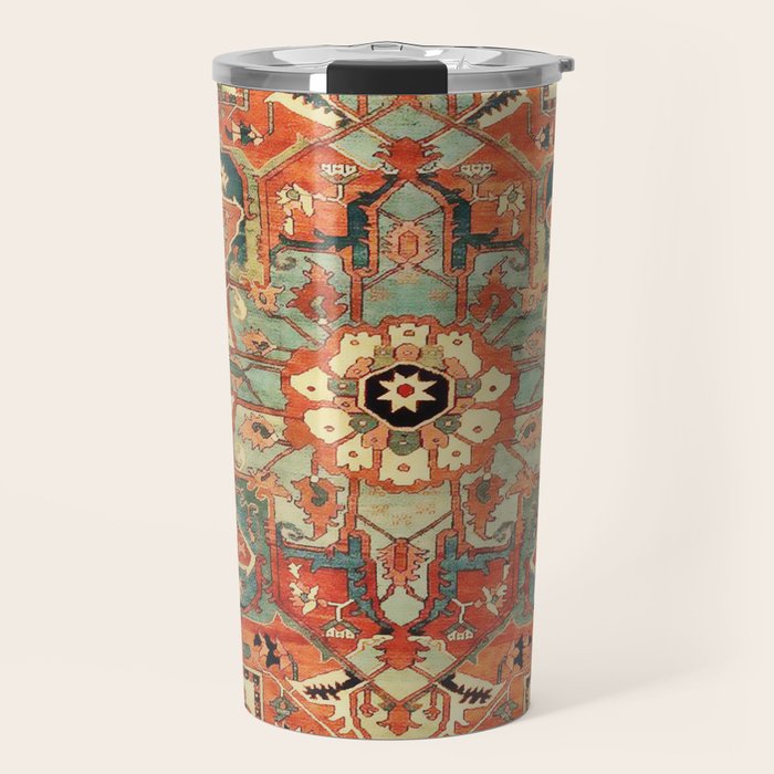 Heriz Vintage Persian Tribal Rug Print Travel Mug Gallery Image 1