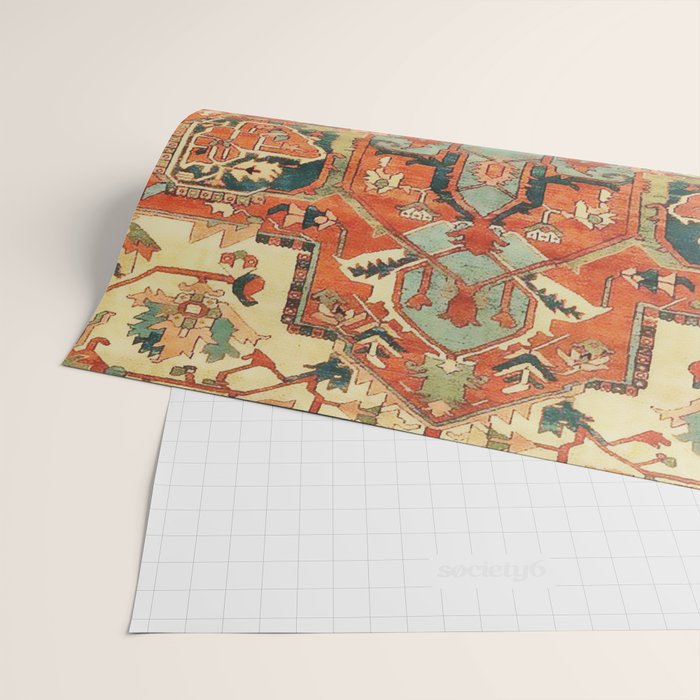 Heriz Vintage Persian Tribal Rug Print Wrapping Paper Gallery Image 2