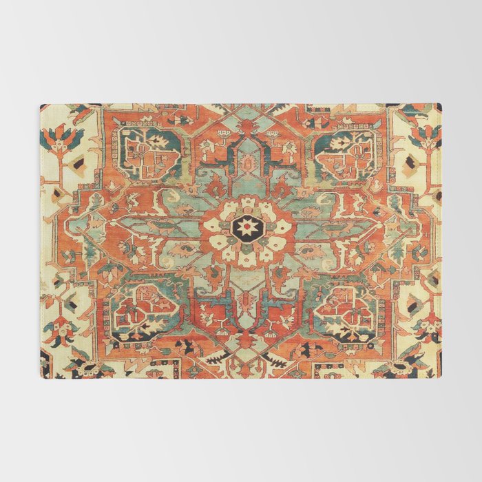 Heriz Vintage Persian Tribal Rug Print Rug Gallery Image 2