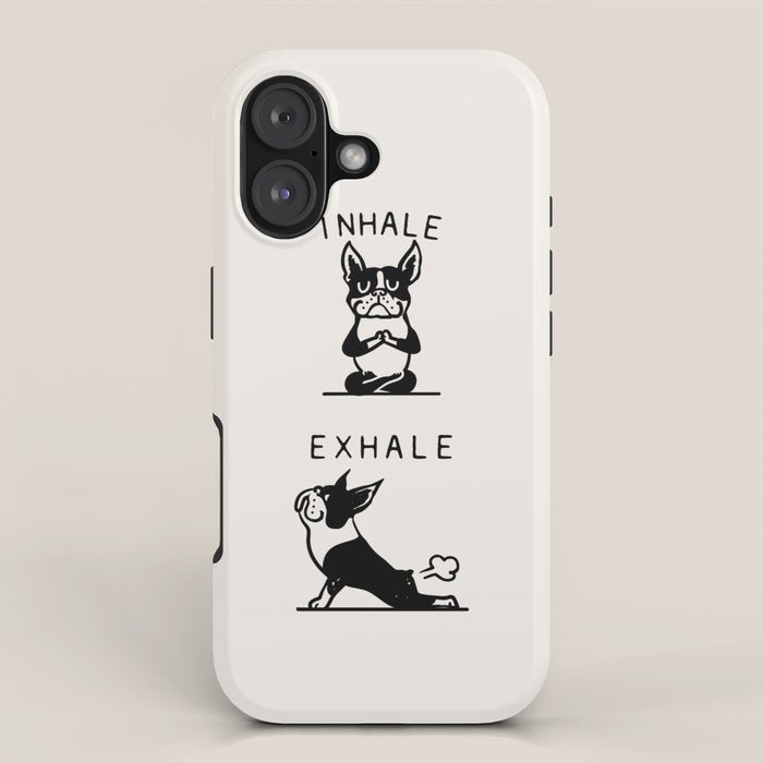 Inhale Exhale Boston Terrier iPhone Case Gallery Image 1
