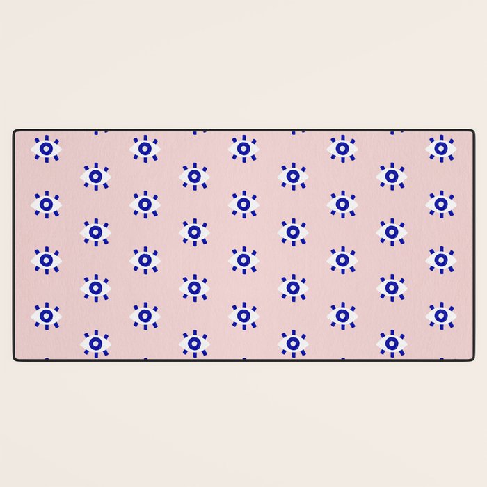 Evil Eye Dots - Navy & Blush Palette Desk Mat Gallery Image 3