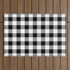 Black and White Buffalo Check Outdoor Rug Gallery Image 1