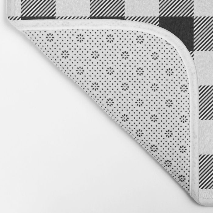 Black and White Buffalo Check Bath Mat Gallery Image 2