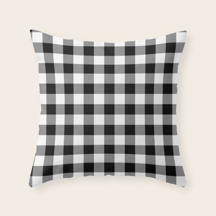 Black and White Buffalo Check Throw Pillow Gallery Image 6