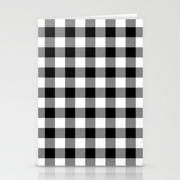 Black and White Buffalo Check Stationery Card Gallery Image 2