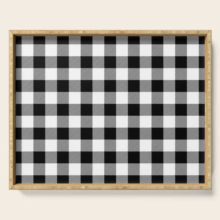 Black and White Buffalo Check Serving Tray Gallery Image 1